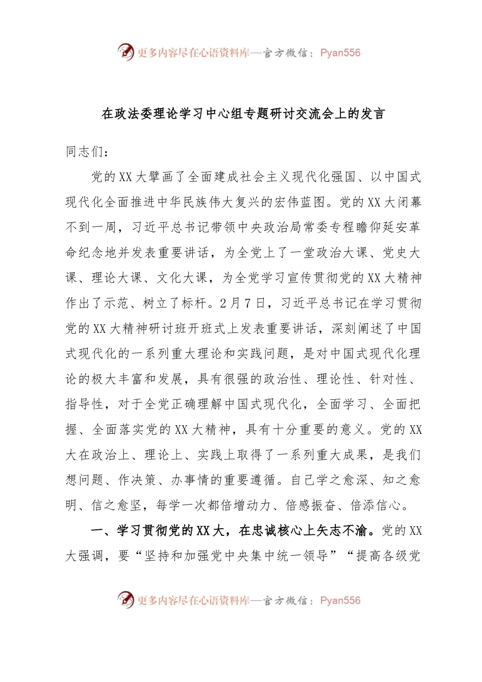 在政法委理论学习中心组专题研讨交流会上的发言.docx_第1页