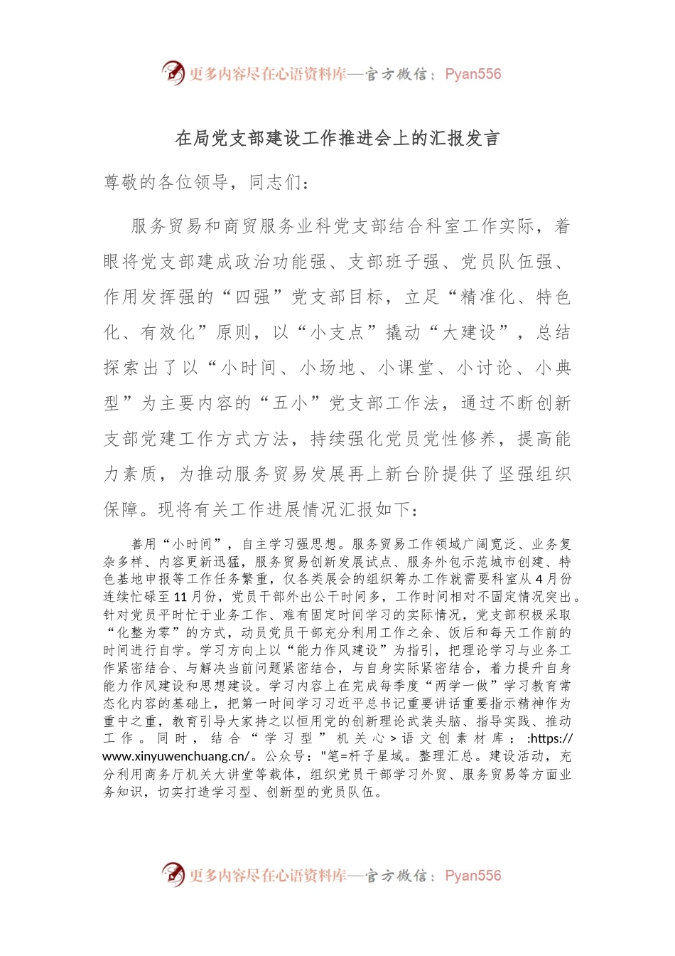 在局党支部建设工作推进会上的汇报发言.docx_第1页