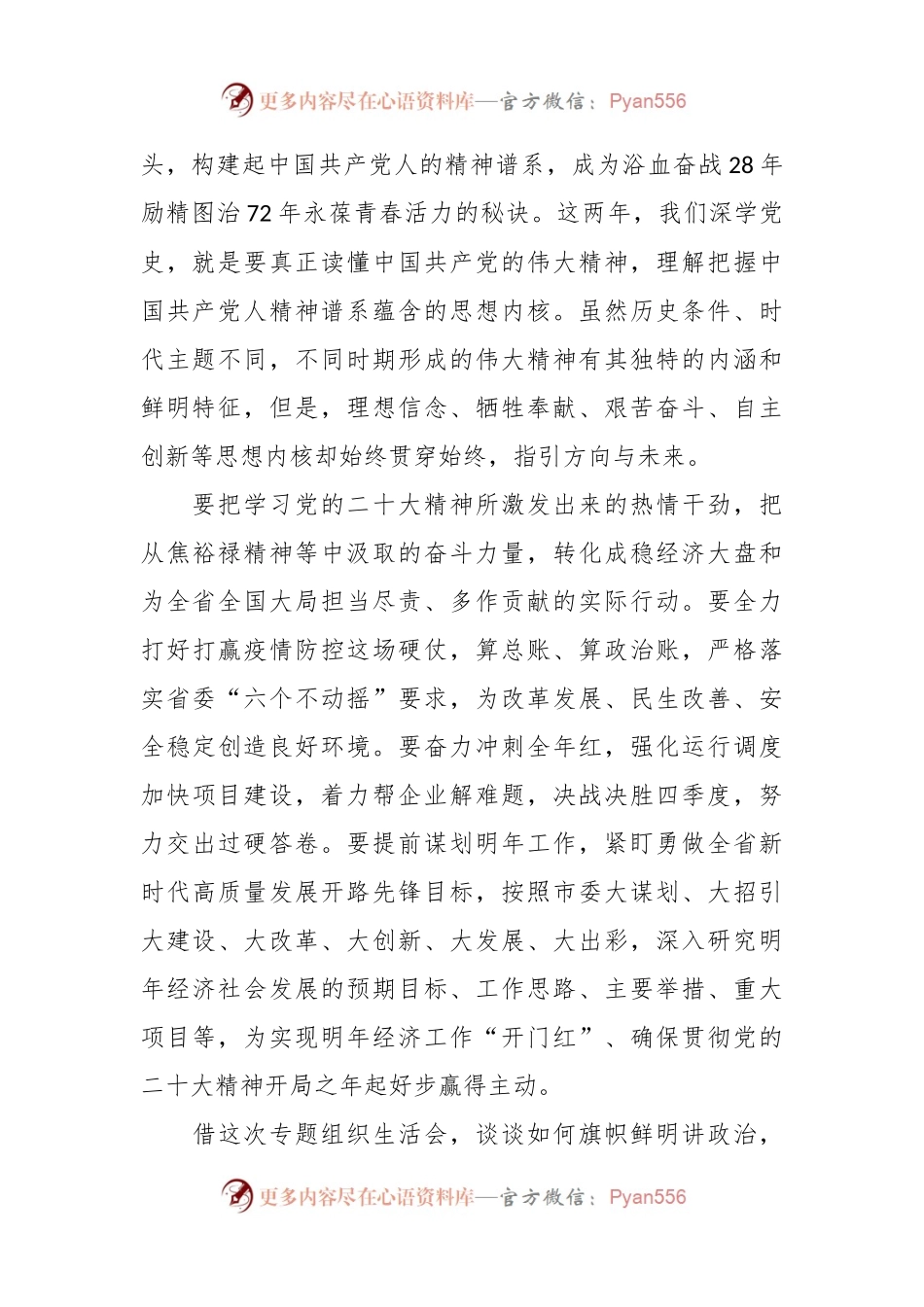 在党委班子年度专题民主生活会上的讲话稿.docx_第2页