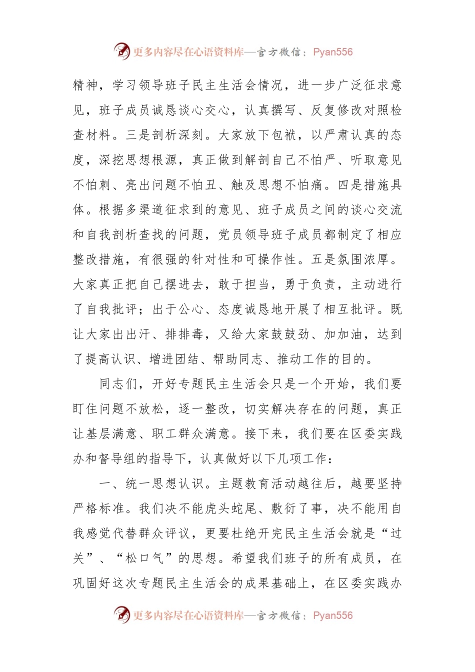 在专题民主生活会上的总结点评讲话稿.docx_第2页