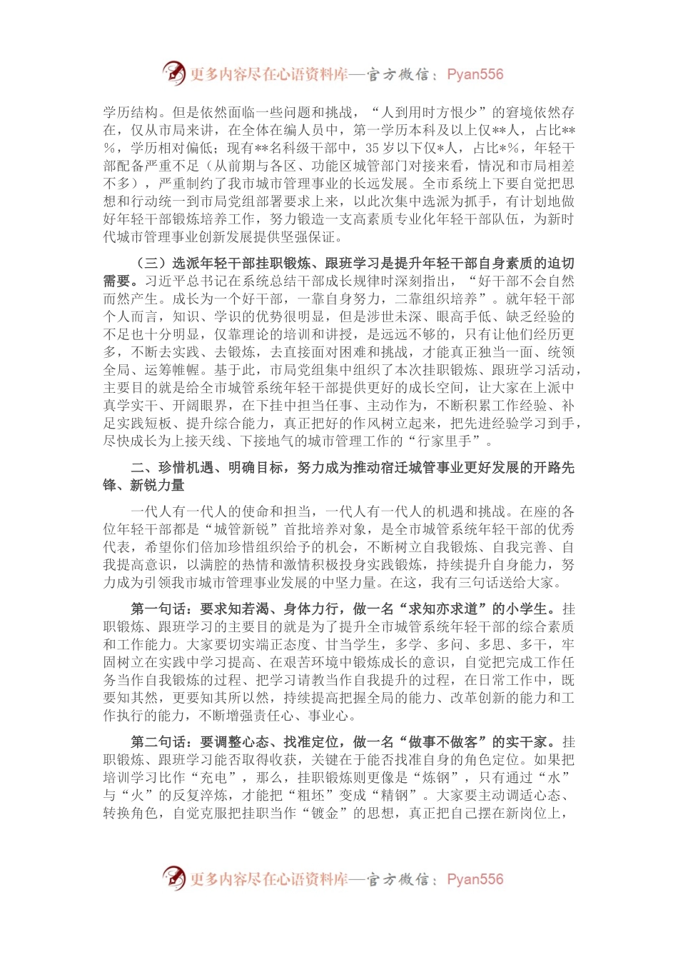 在市城管局干部挂职锻炼动员会上的讲话.docx_第2页