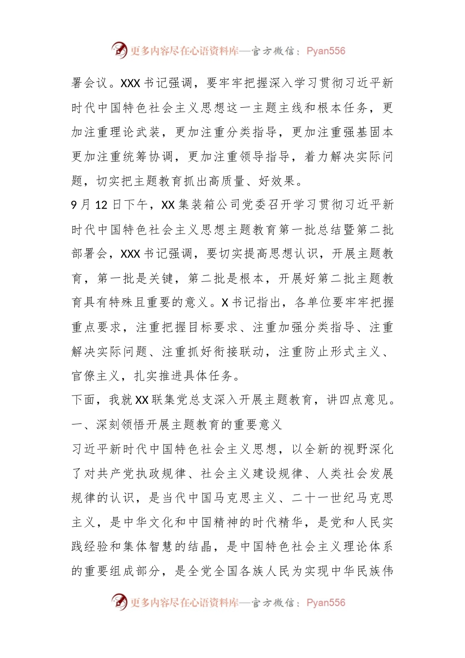 在党总支第二批开展学习贯彻主题教育专题工作会议上的讲话.docx_第2页
