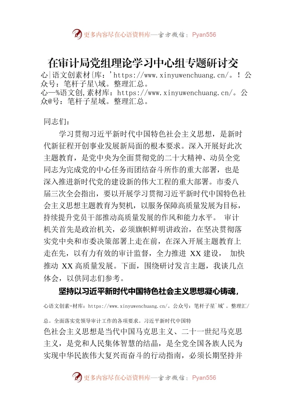 在审计局党组理论学习中心组专题研讨交流会上的发言.docx_第1页