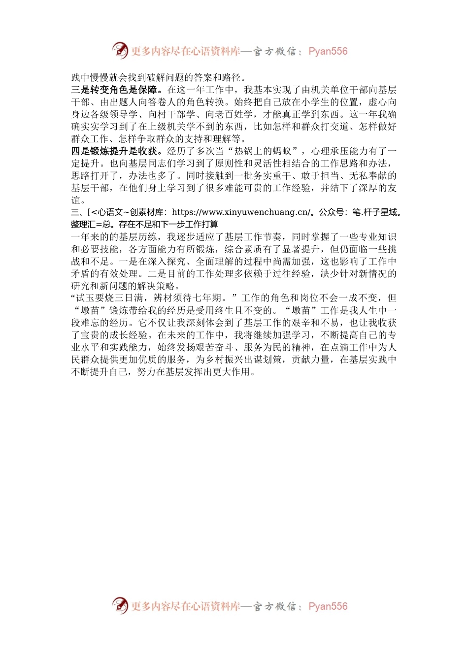 在“淬火”磨砺中破茧成蝶——墩苗干部工作总结.docx_第2页