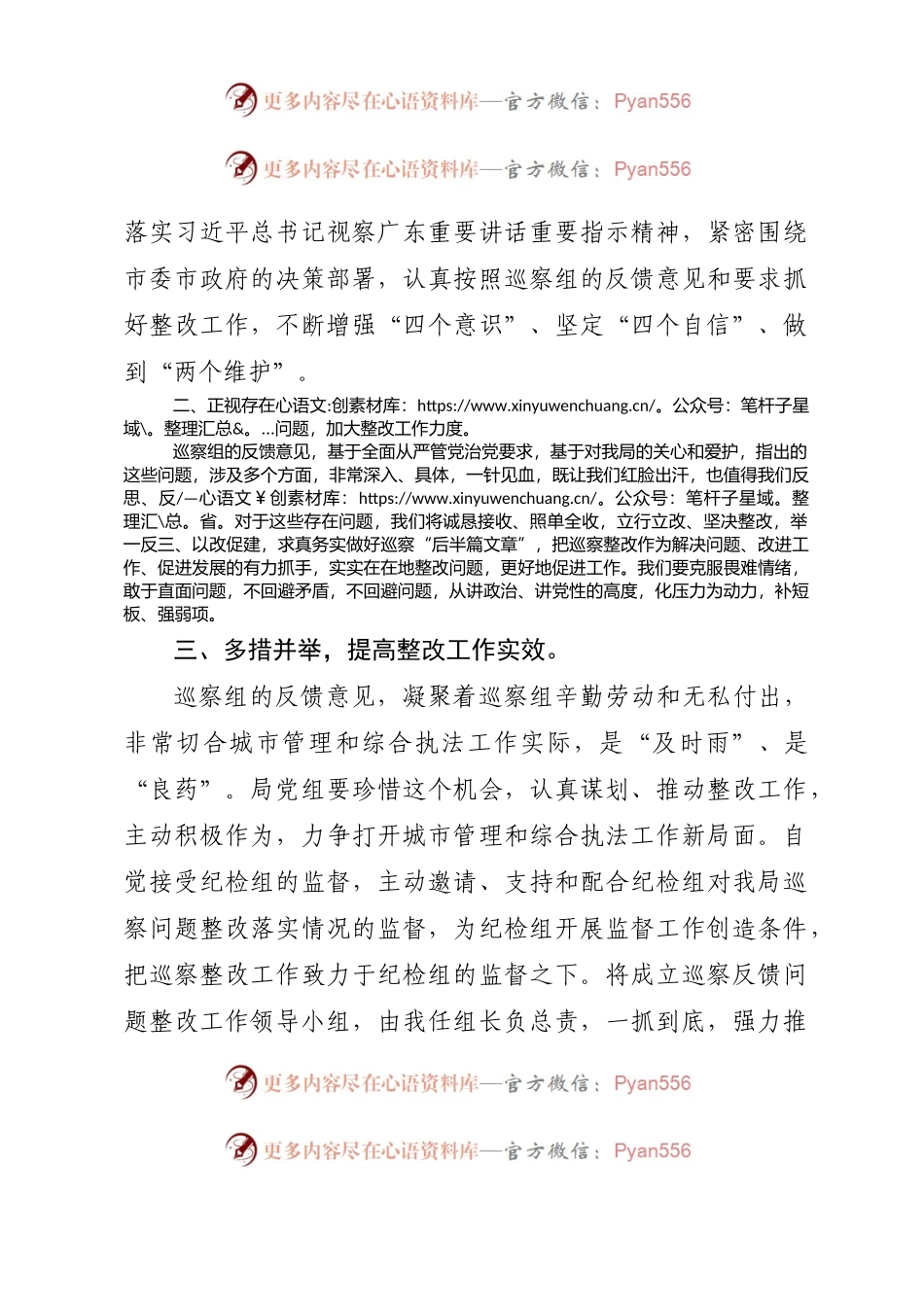 在市委第五巡察组巡察市城管执法局党组情况反馈会上的表态发言.docx_第2页