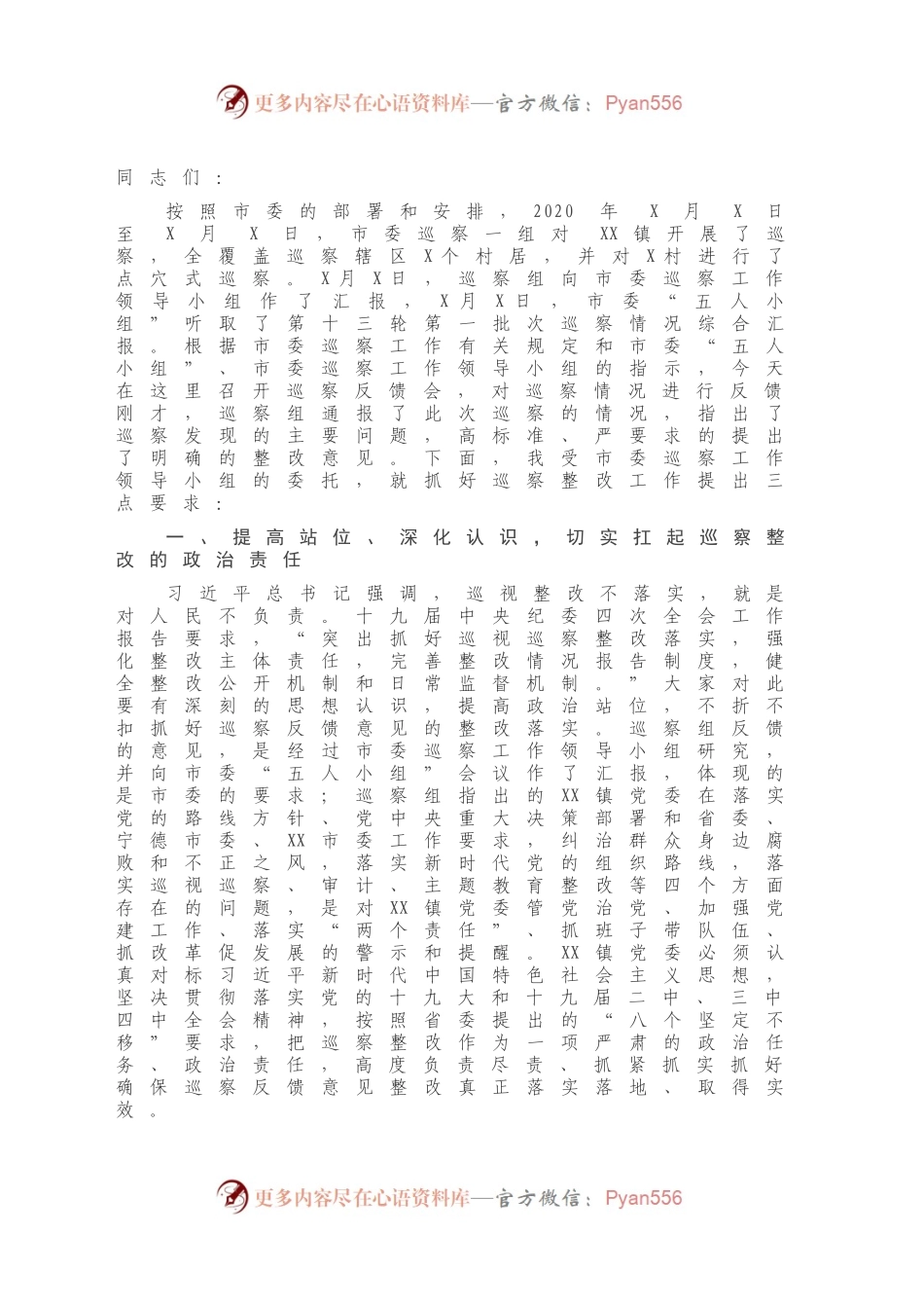 在巡察某镇反馈会上的讲话.docx_第2页