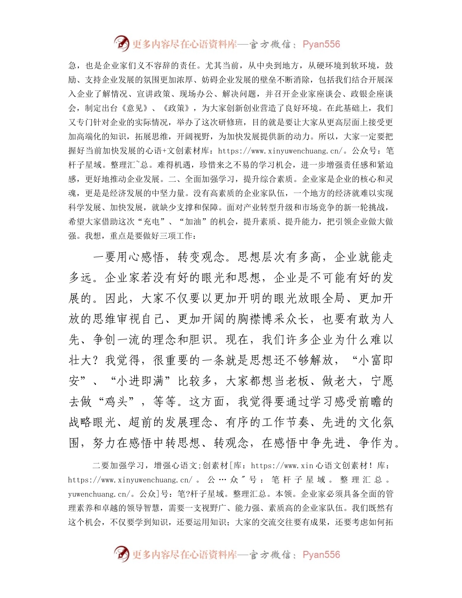 在全市企业家研修班座谈会上的讲话.docx_第2页