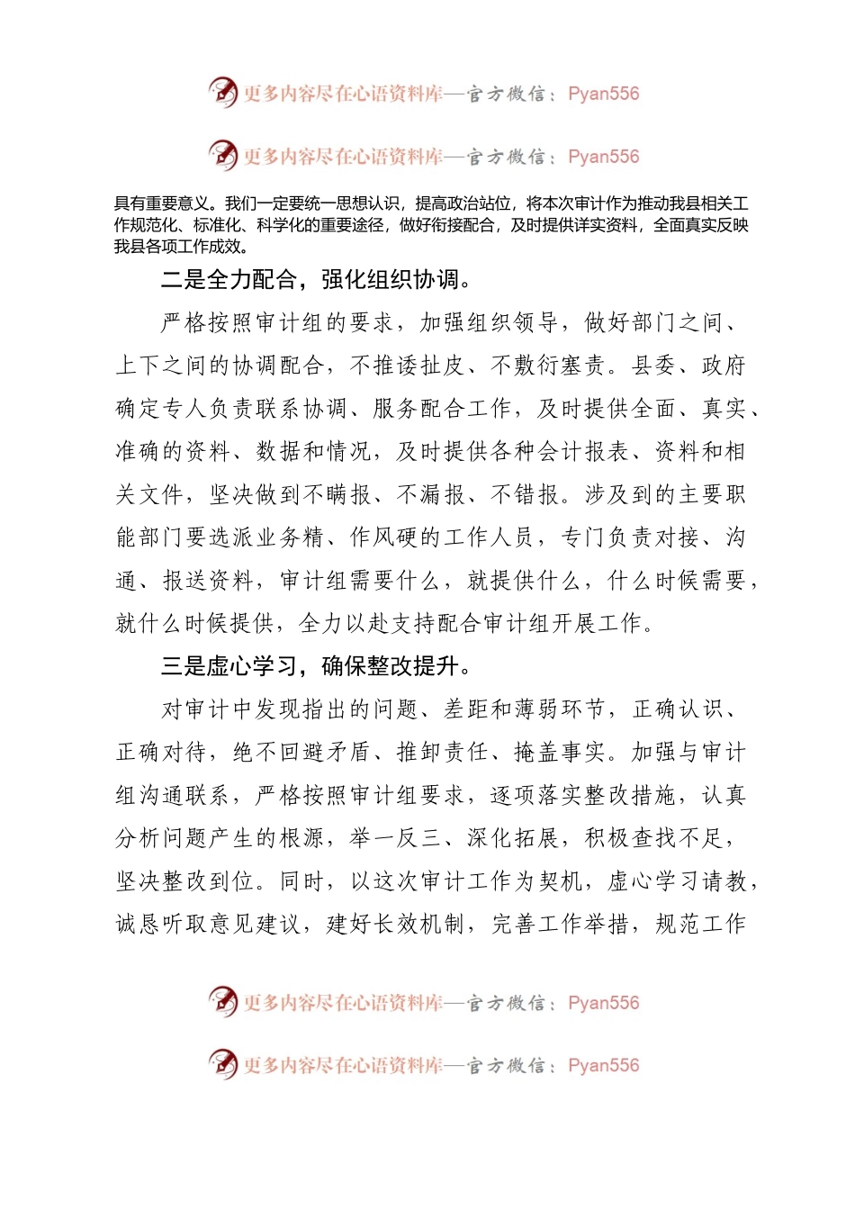 在对某县委书记任期经济责任及自然资源资产离任审计进点会上的表态发言.docx_第2页