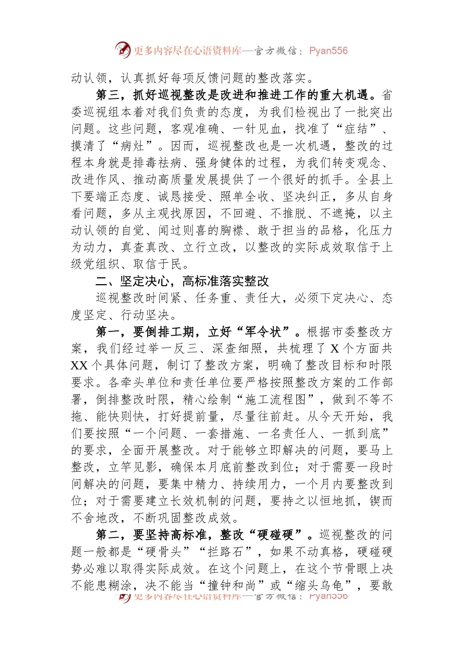 在全县落实省委巡视反馈意见整改工作动员会上的讲话.docx_第2页