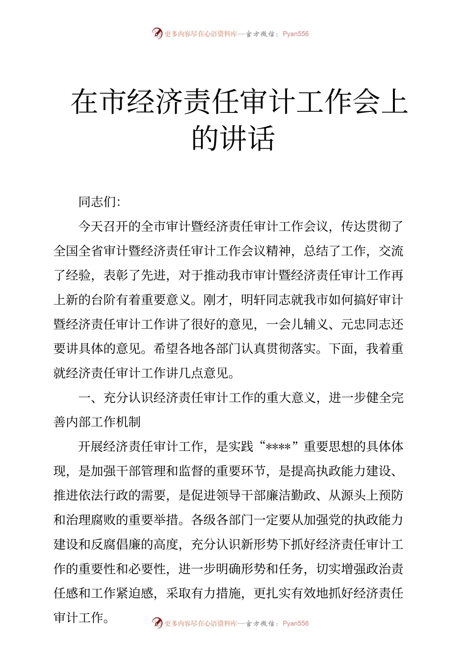 在市经济责任审计工作会上的讲话.docx_第1页