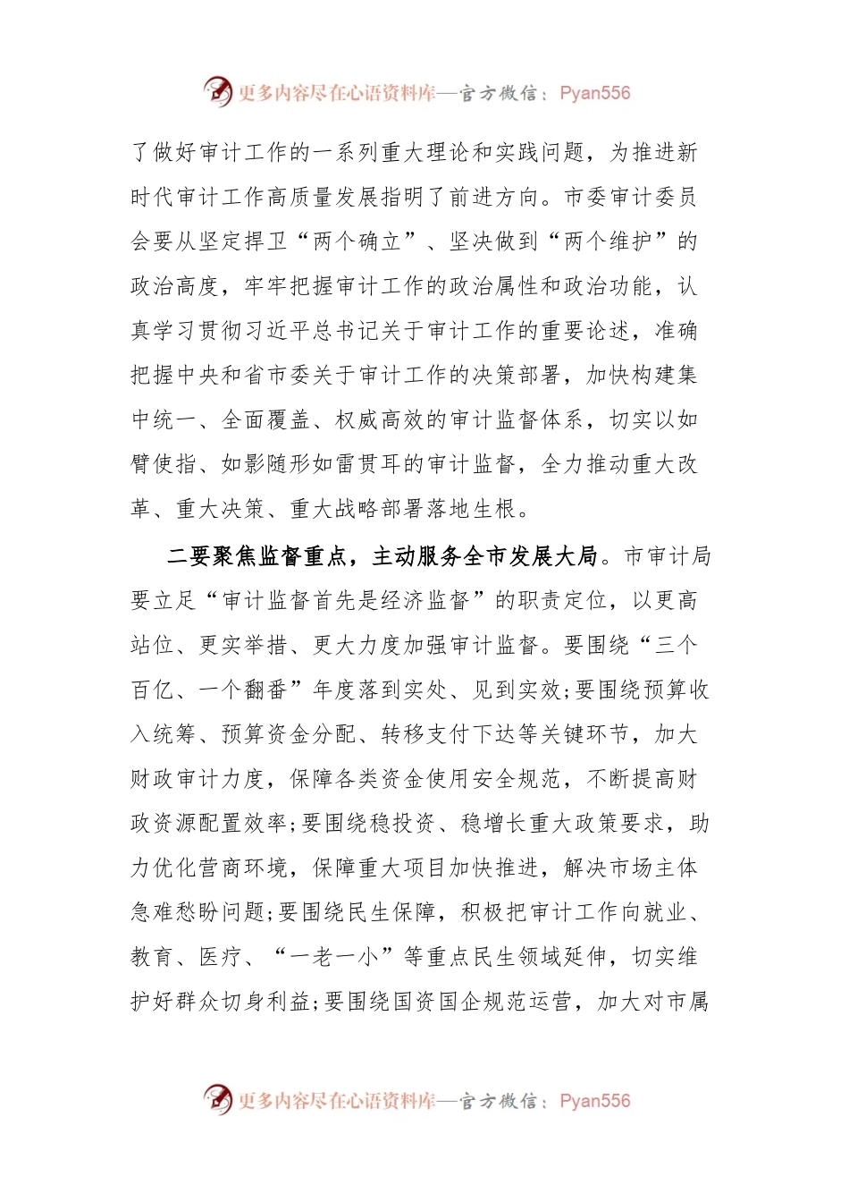 在二届市委审计委员会第四次会议上的主持讲话.docx_第2页
