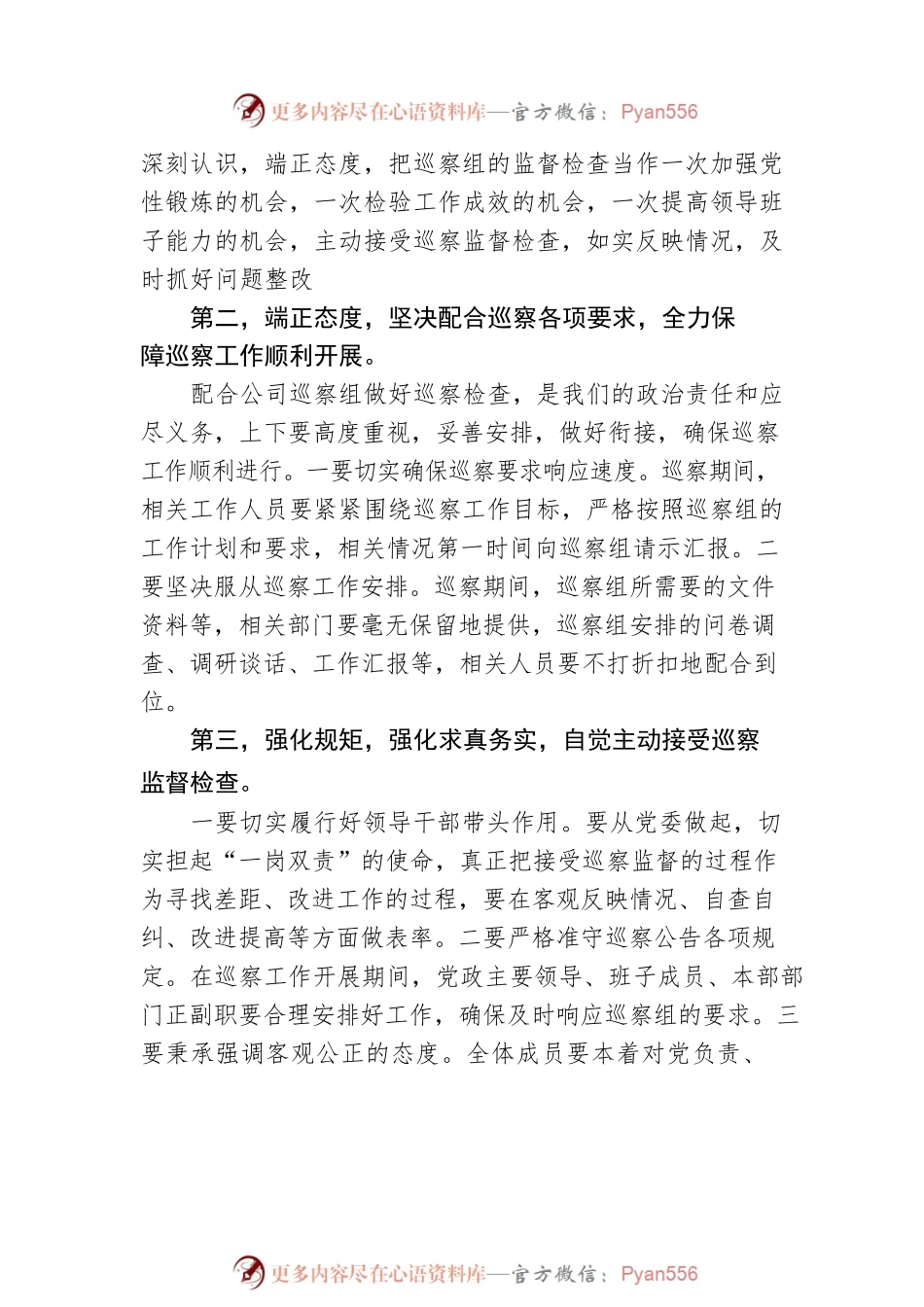 在公司第二巡察组对XX党委第二轮政治巡察动员会上的表态发言.docx_第2页