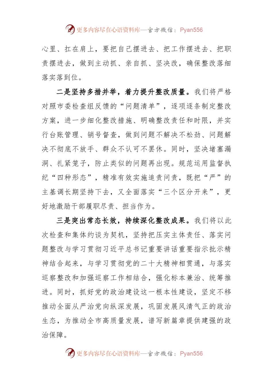 在全面从严治党主体责任检查集体约谈会上的表态发言.docx_第2页