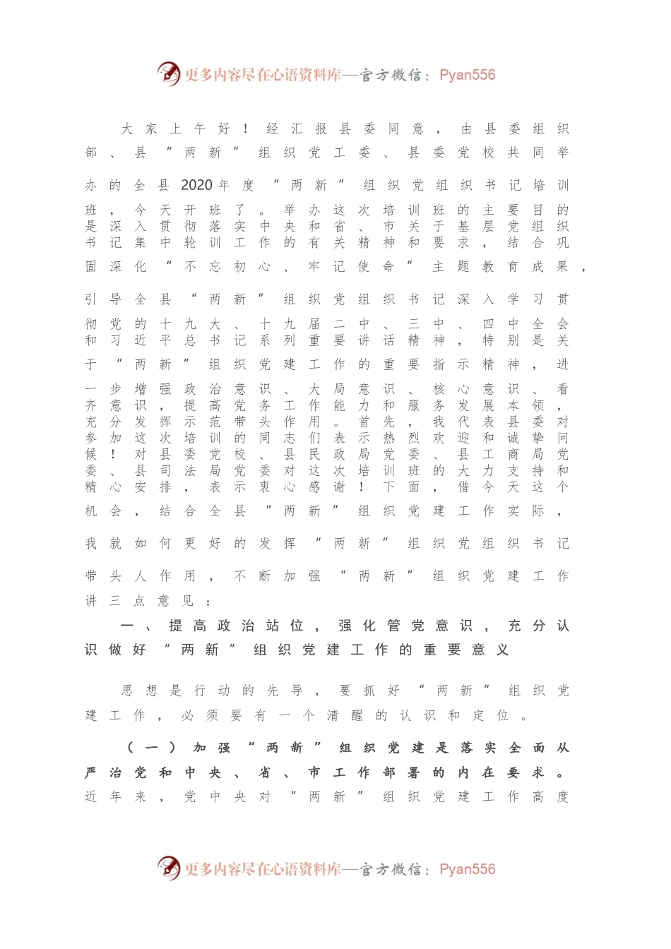 在全县“两新”组织党组织书记培训班开班典礼上的讲话.docx_第2页