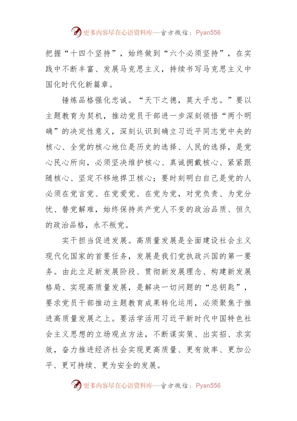 在主题教育专题读书班上的发言稿.docx_第2页