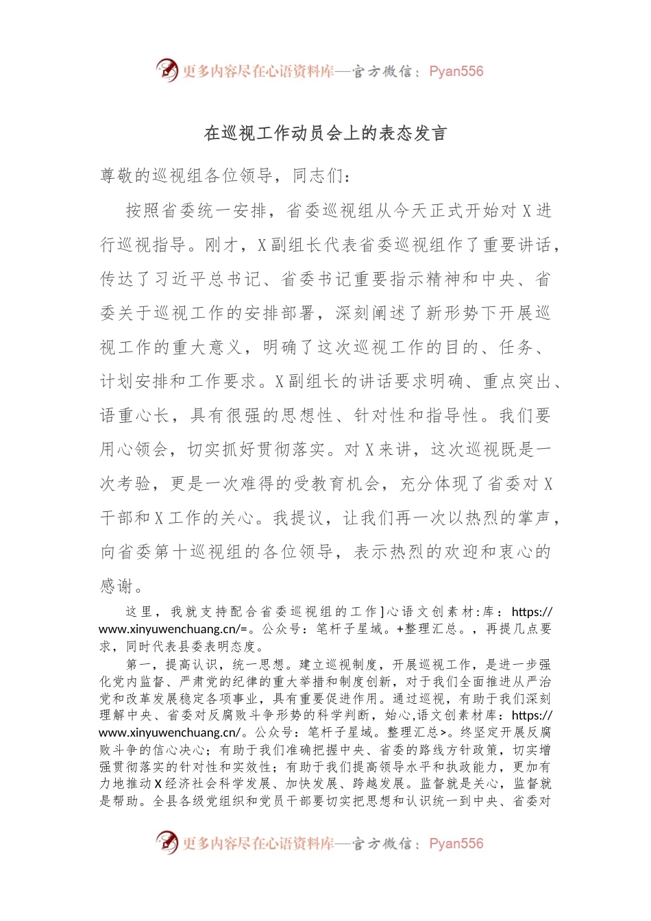 在巡视工作动员会上的表态发言稿.docx_第1页