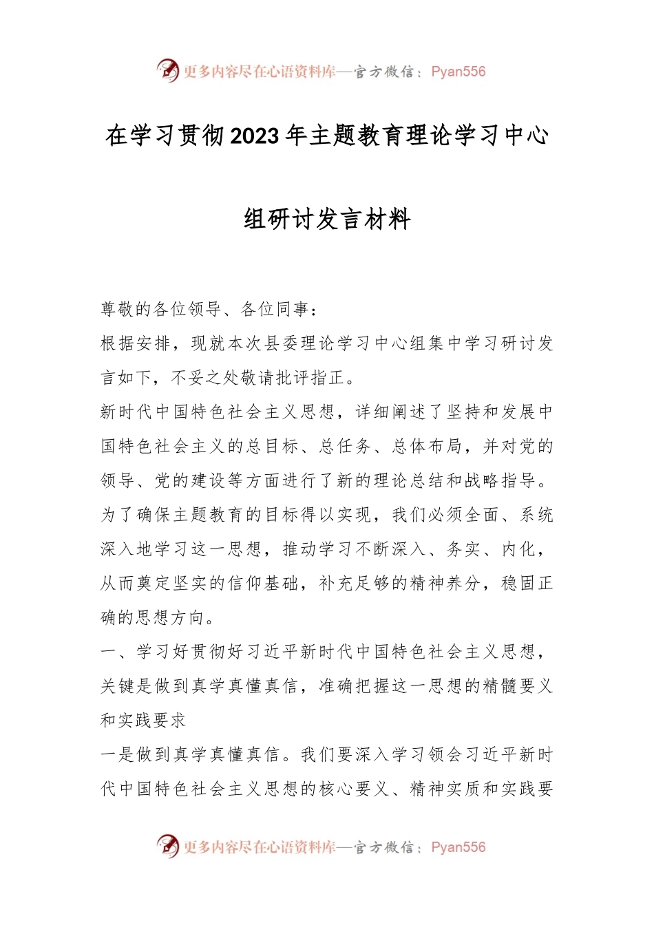 在学习贯彻2023年主题教育理论学习中心组研讨发言材料.docx_第1页