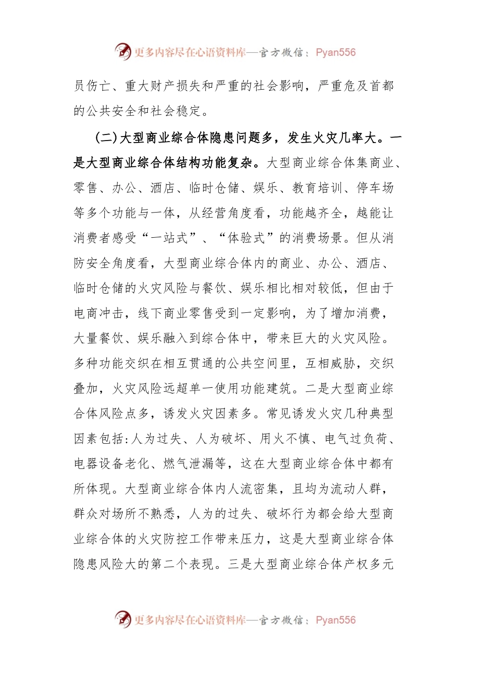 在全市大型商业综合体消防安全约谈视频会上的讲话.docx_第2页