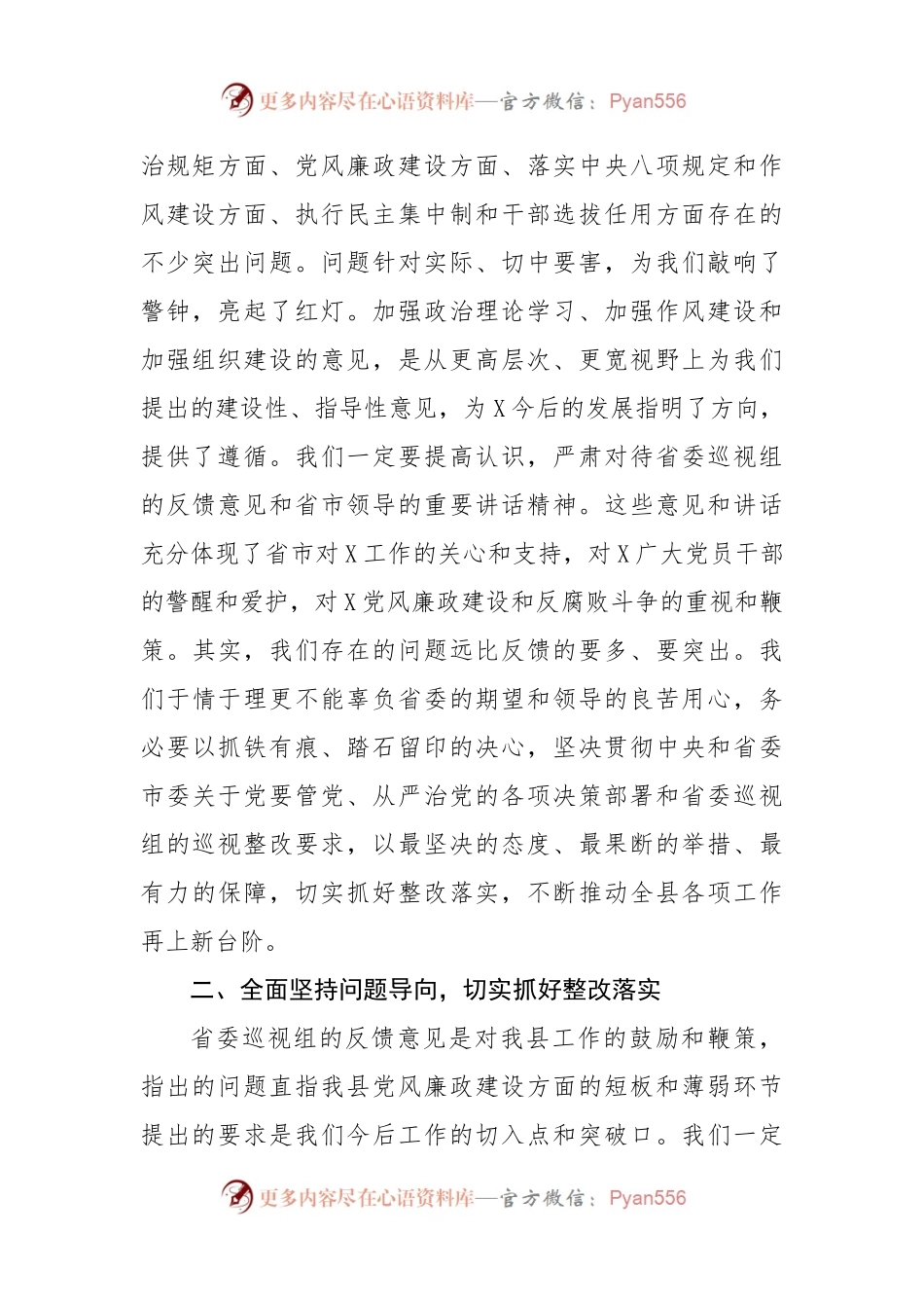 在巡视工作反馈会上的表态发言.docx_第2页