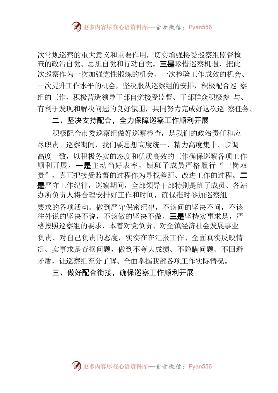 在接受市委巡察工作动员会上的表态发言提纲.docx_第2页