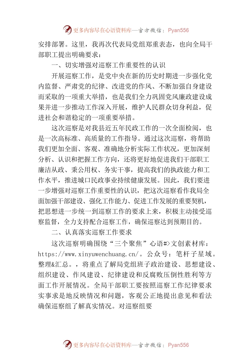 在巡察工作动员会上的表态发言（民政）.docx_第2页