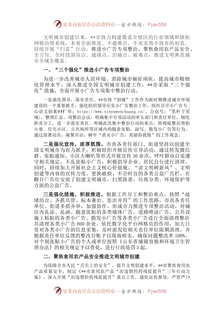 在全市文明典范城市创建专项整治行动会议上交流发言.docx_第1页
