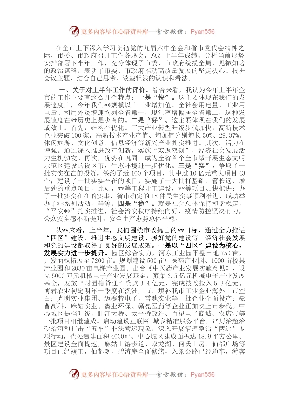 在全市务虚工作会上的发言.docx_第1页