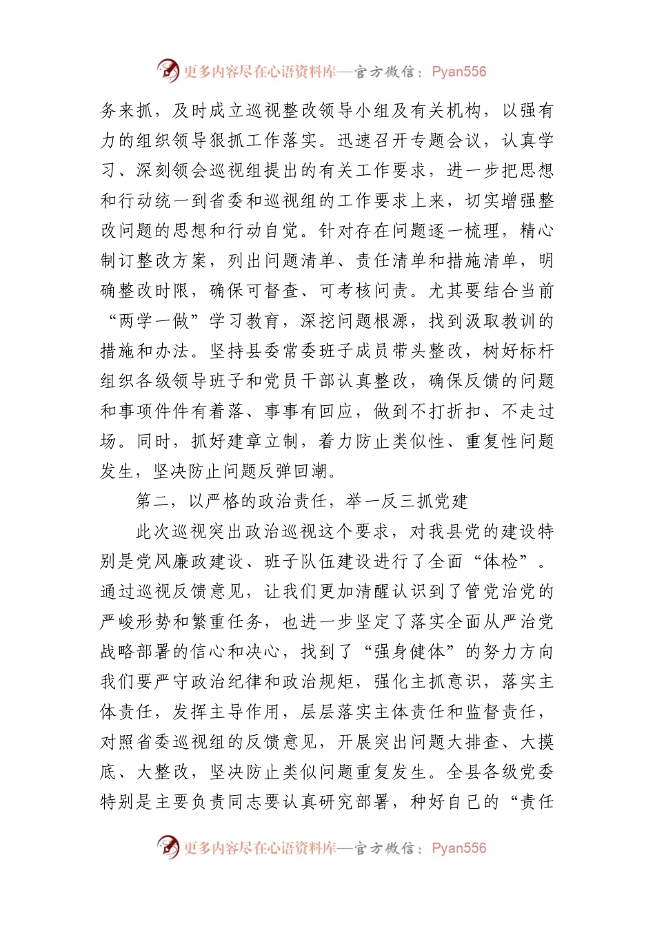 在巡视情况反馈会上的表态发言.docx_第2页