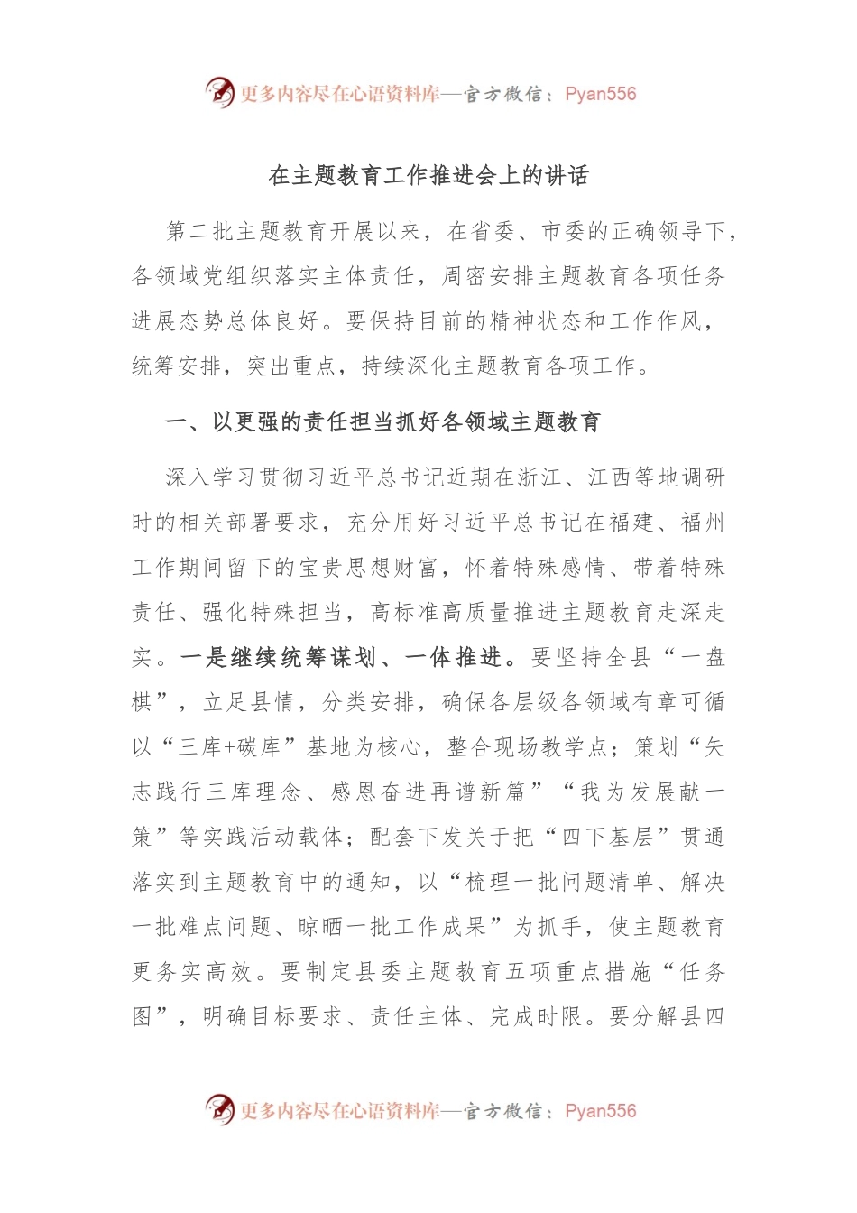 在主题教育工作推进会上的讲话.docx_第1页