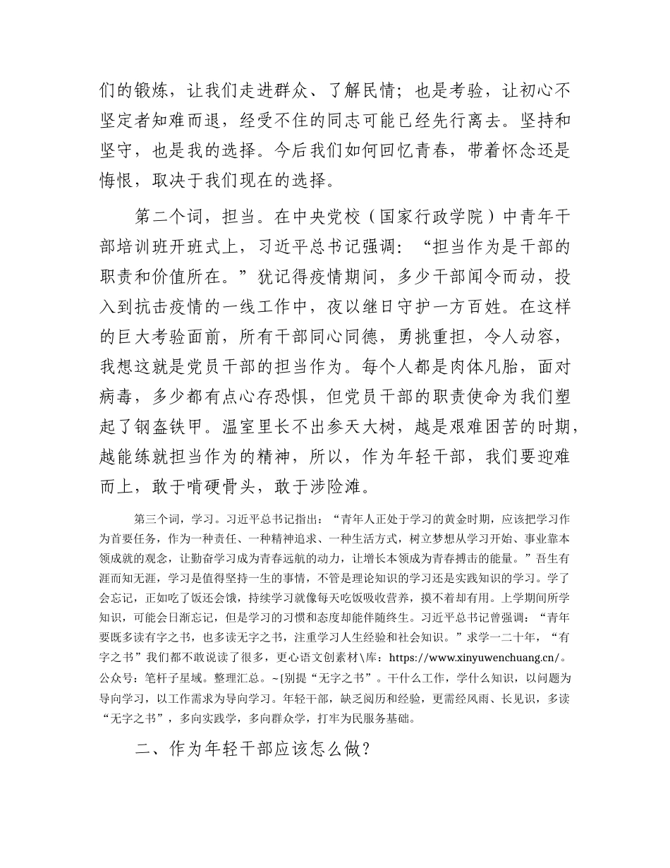 在五四青年干部座谈会上的发言1900字.docx_第2页