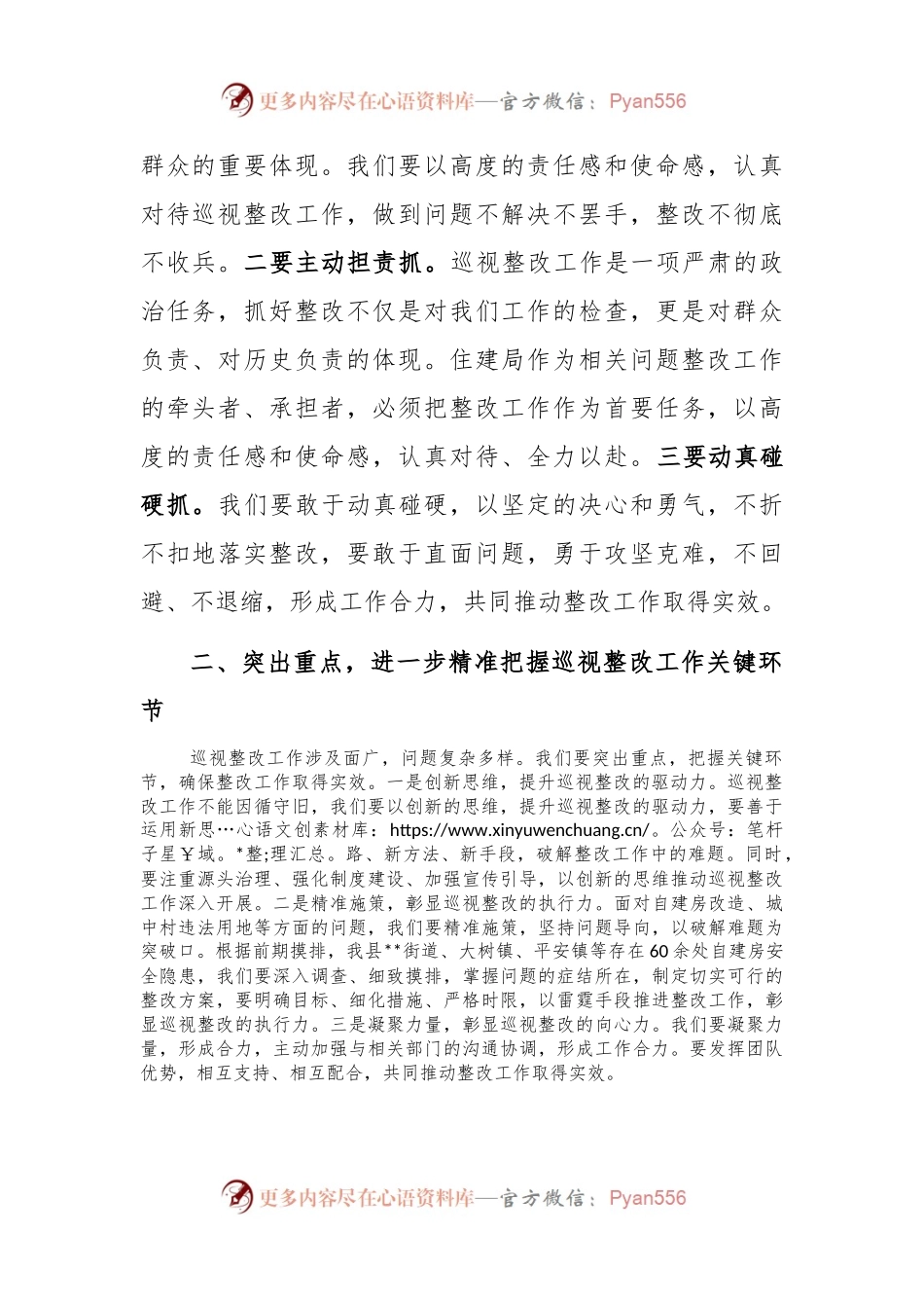 在列席县住建局关于巡视整改工作党组会议上的讲话.docx_第2页