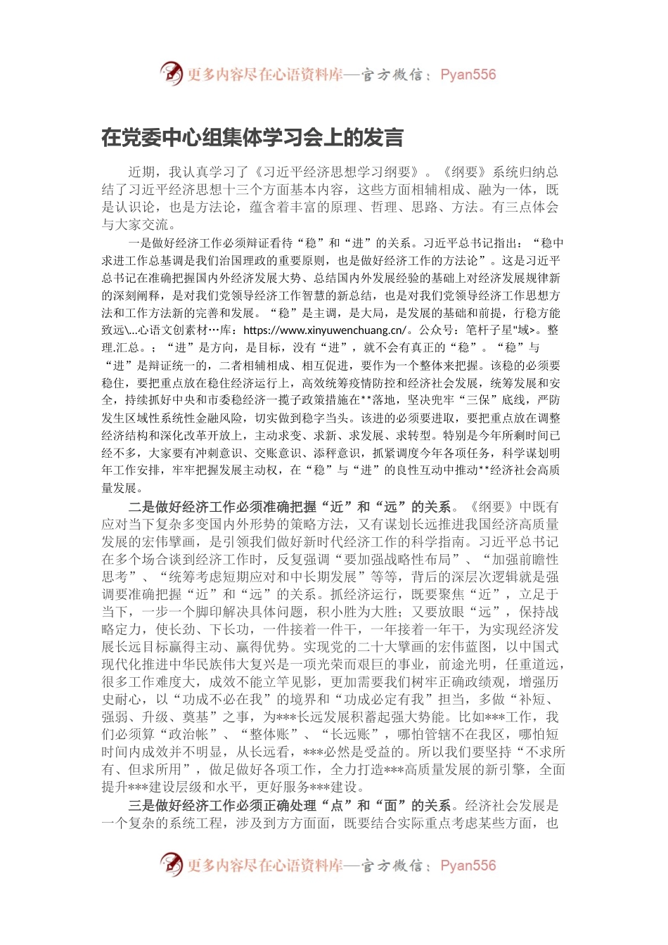 在党委中心组集体学习会上的发言.docx_第1页