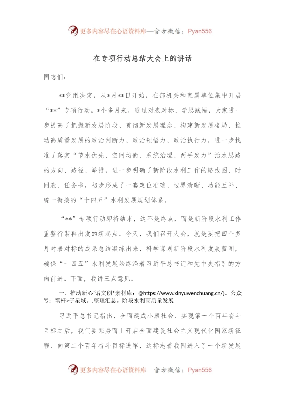 在专项行动总结大会上的讲话.docx_第1页