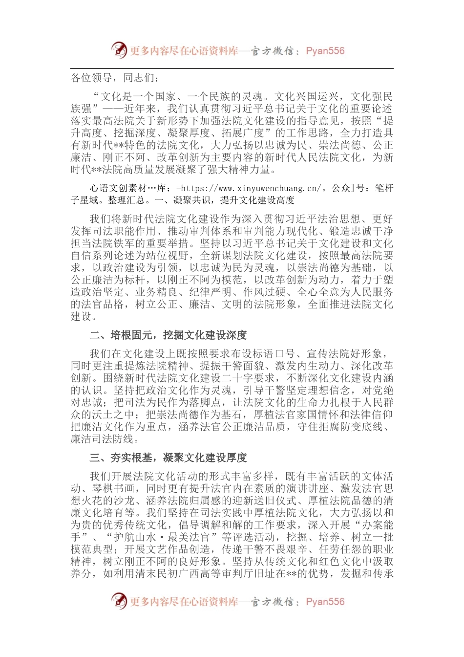 在全区法院文化建设工作推进会上的发言.docx_第1页