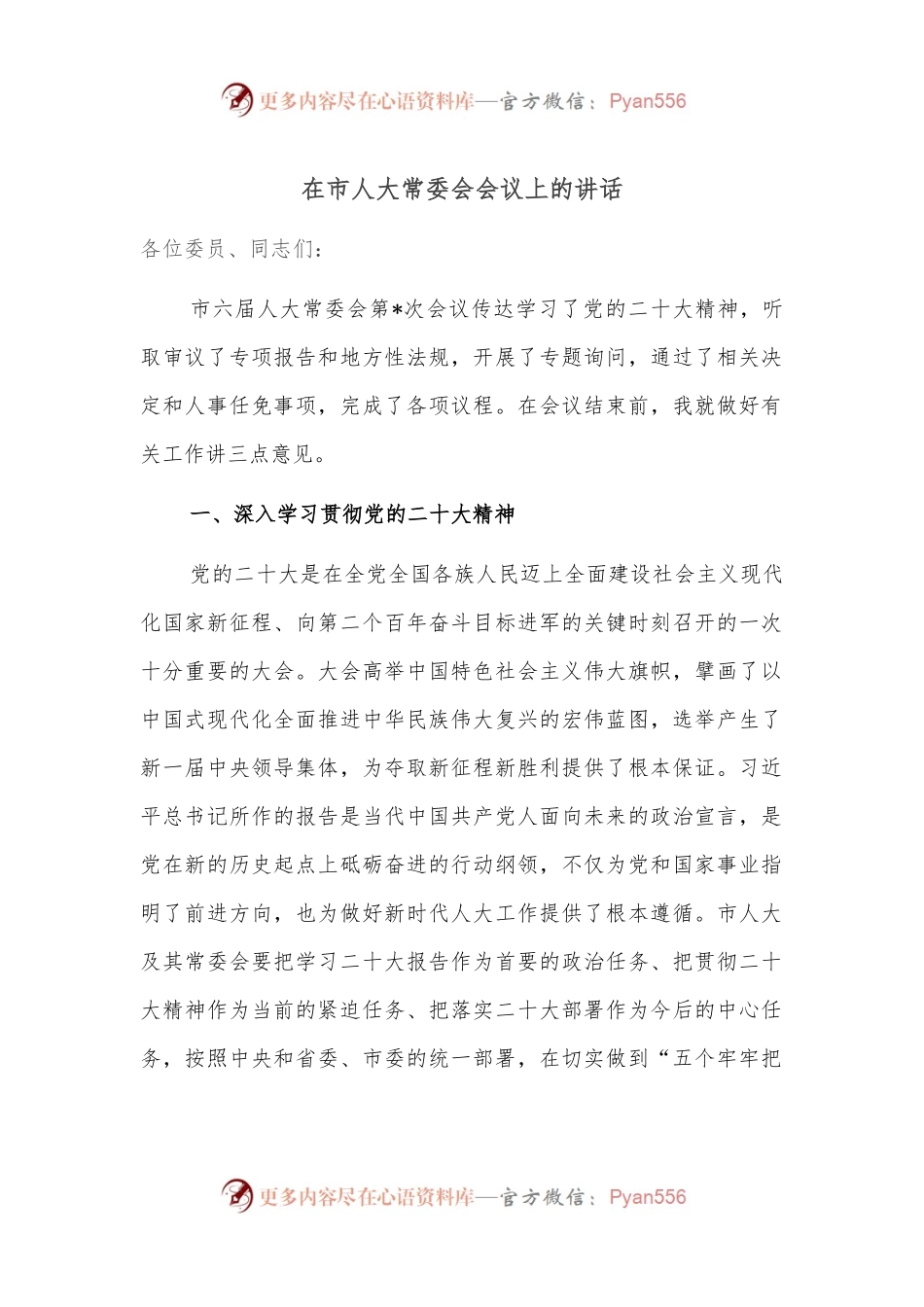 在市人大常委会会议上的讲话.docx_第1页