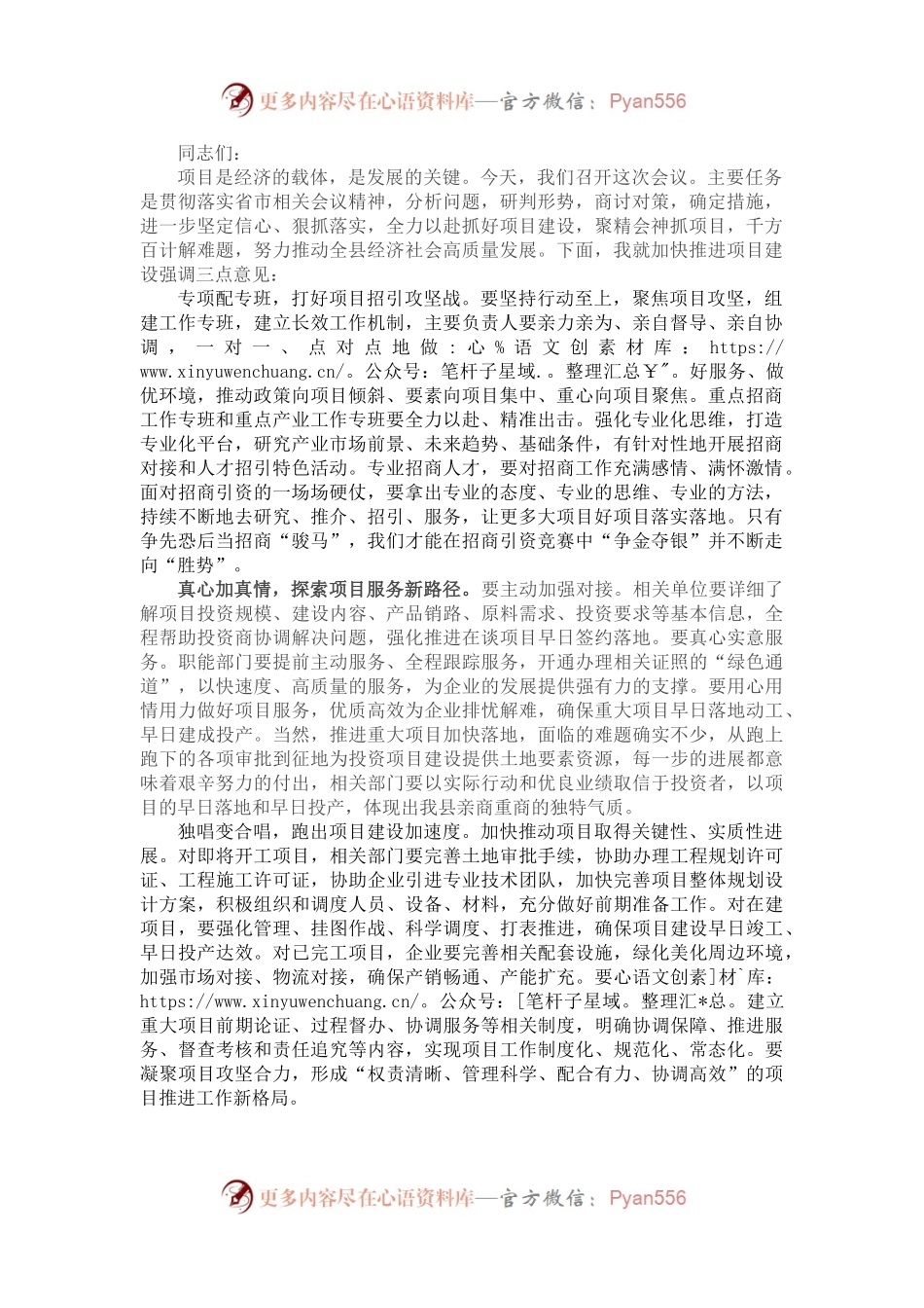 在加快推进项目建设工作会议上的讲话.docx_第1页