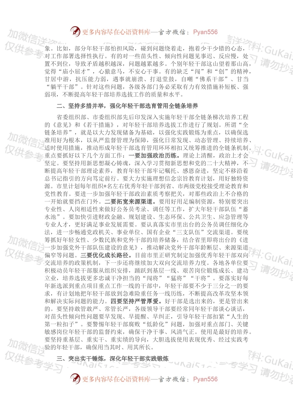 在加强年轻干部全链条培养座谈会上的讲话.docx_第2页