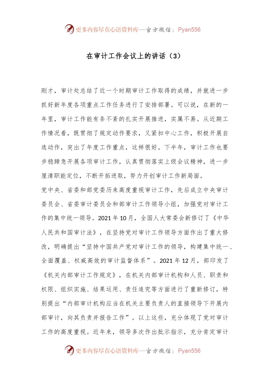 在审计工作会议上的讲话（3）.docx_第1页