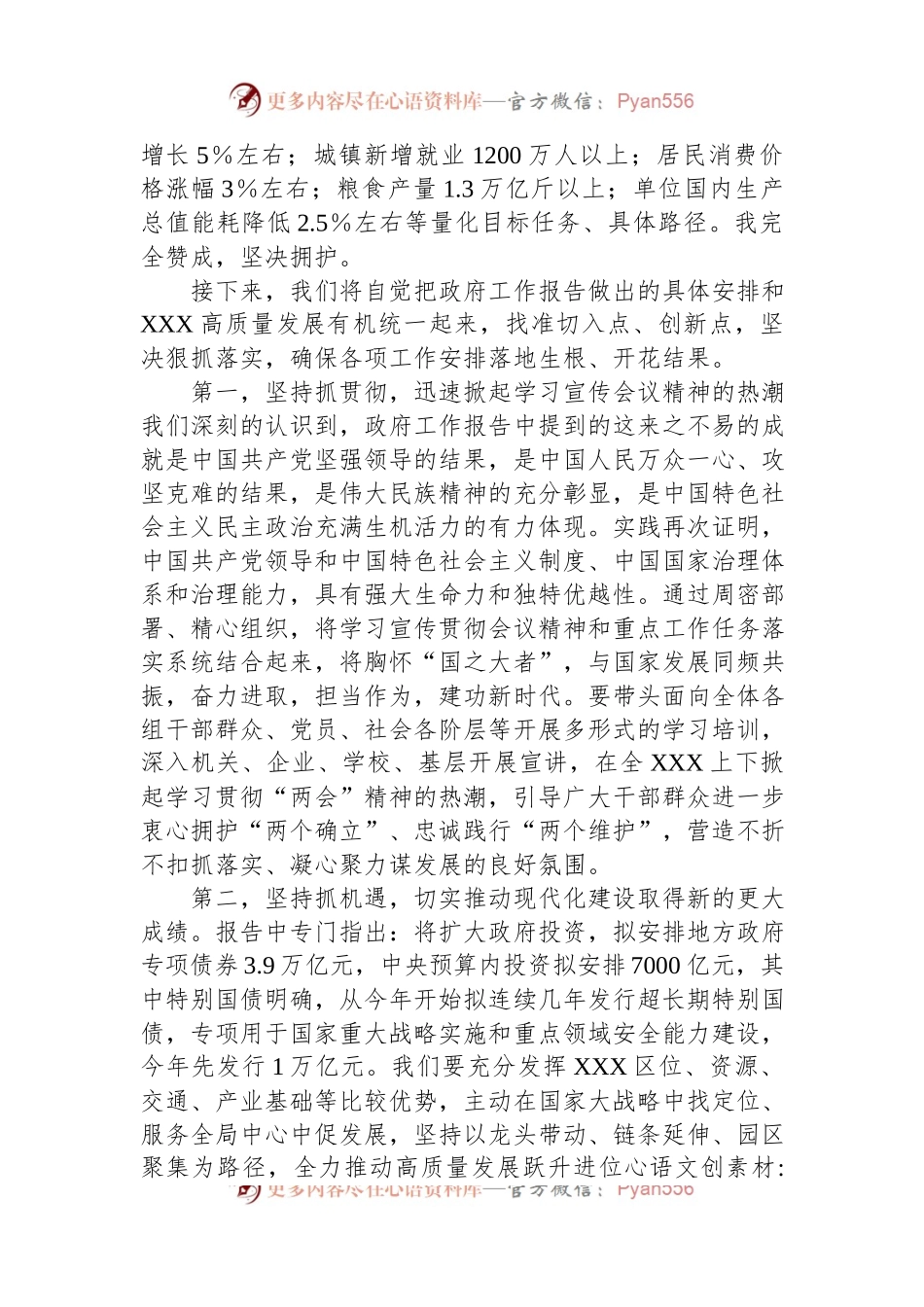 在XX学习贯彻2024年全国“两会精神”研讨会上的发言稿提纲.docx_第2页