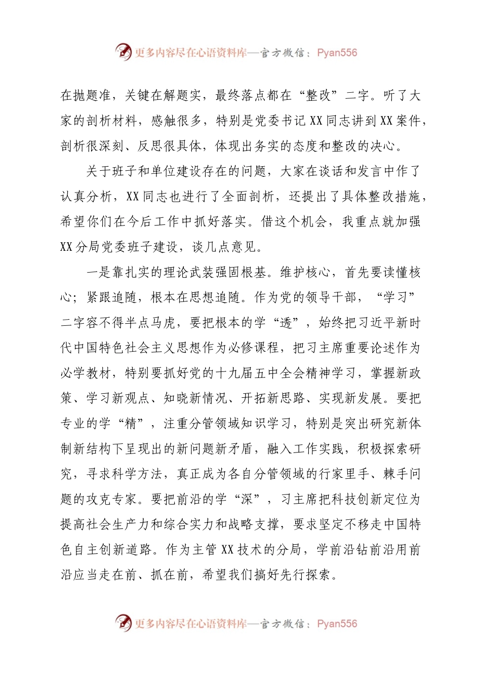 在XX分局党委班子民主生活会上的讲话.docx_第2页