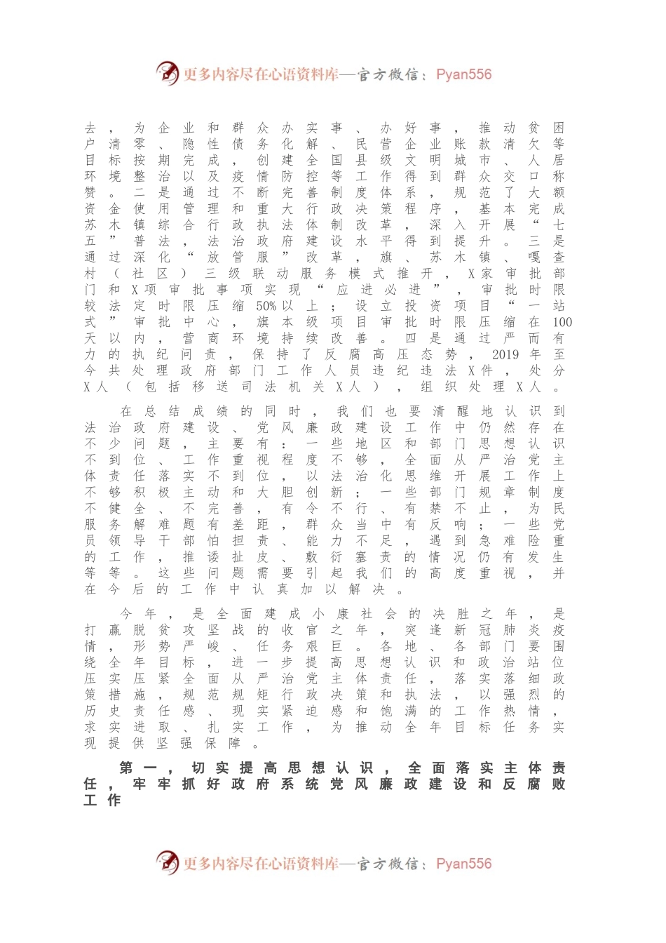 在廉政和法治政府建设暨2020年第一次政府全体会议上的讲话.docx_第2页