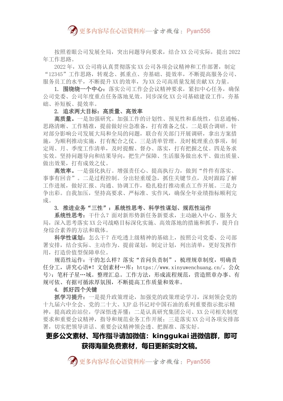 在公司务虚会上的发言材料.docx_第1页