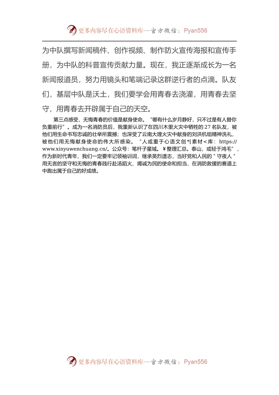 在支队青年座谈会上的发言材料.docx_第2页