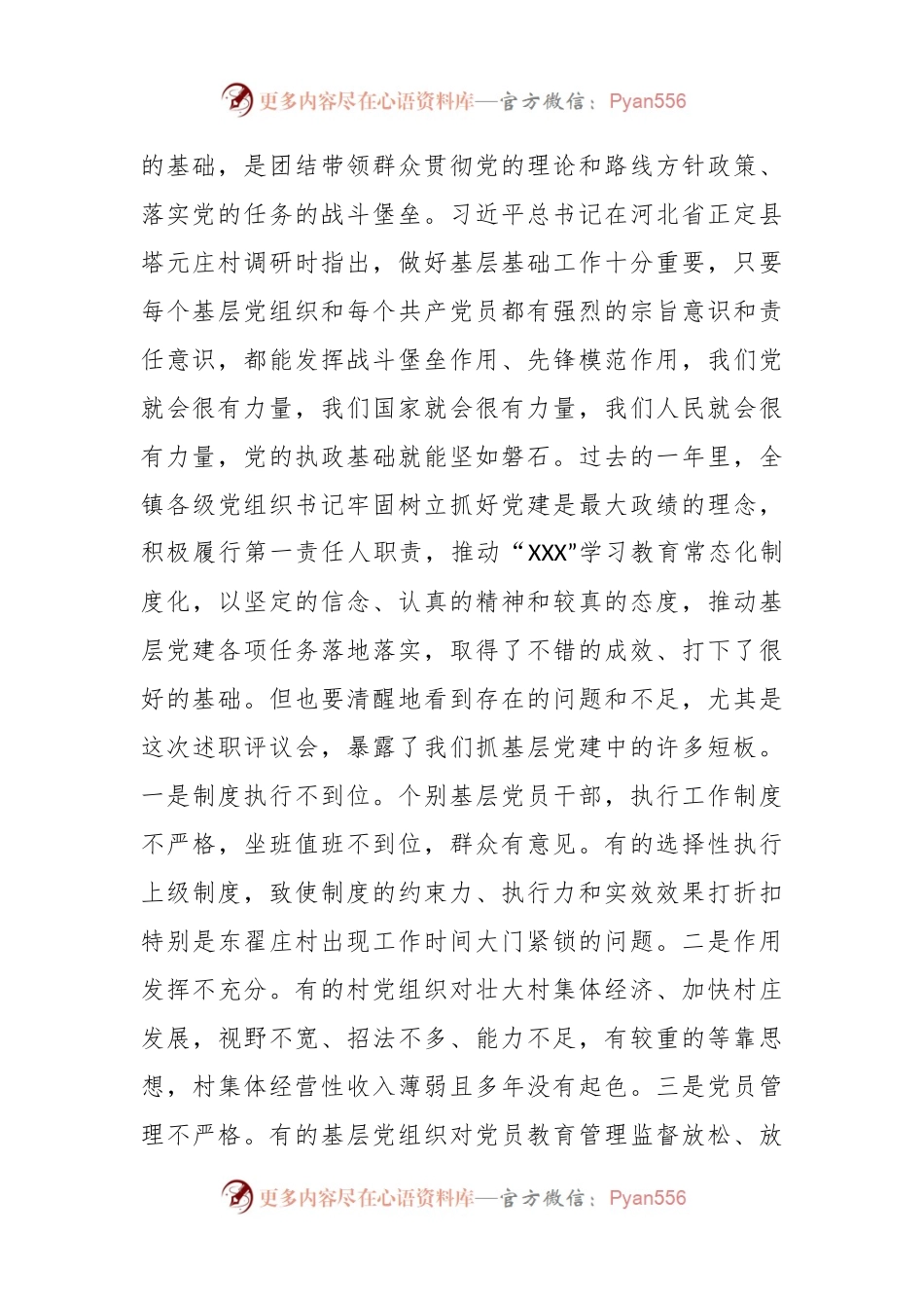 在基层党组织书记抓党建工作述职评议会上的讲话提纲.docx_第2页