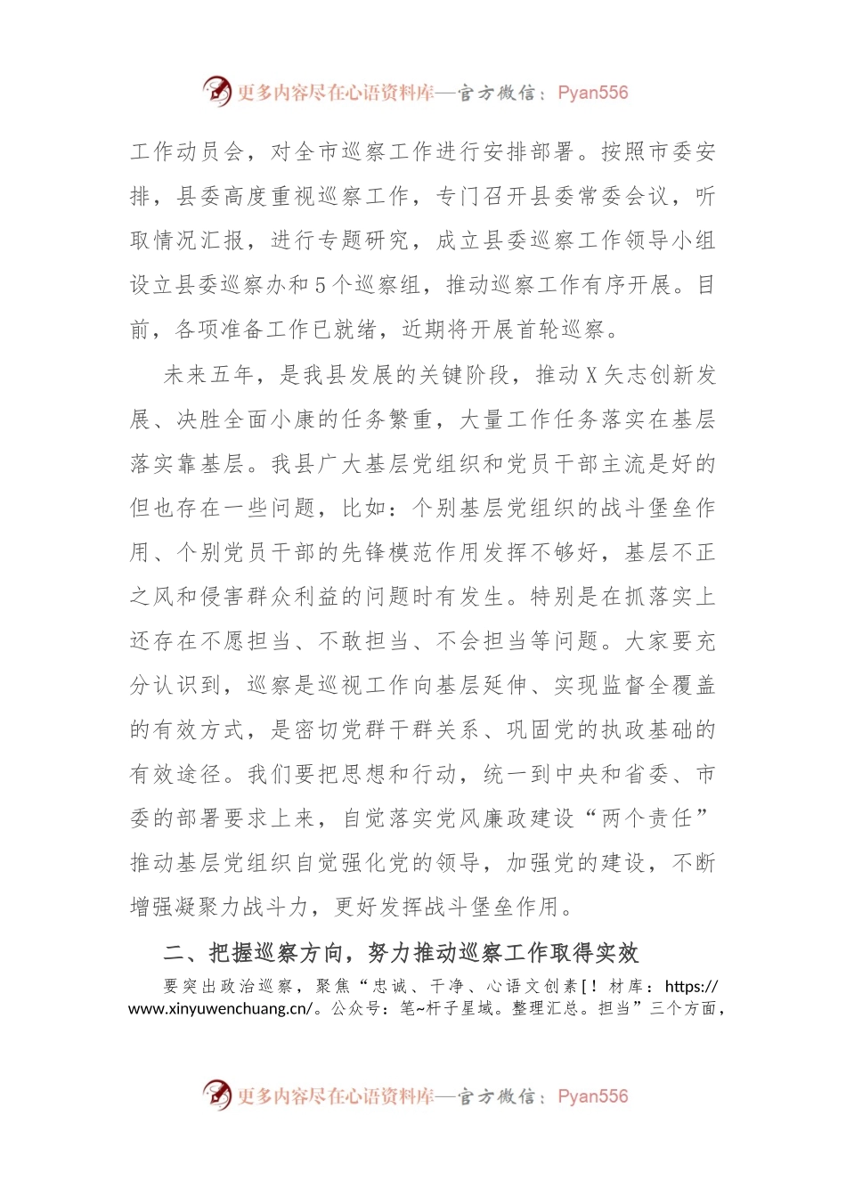 在巡察工作动员会议上的讲话稿.docx_第2页