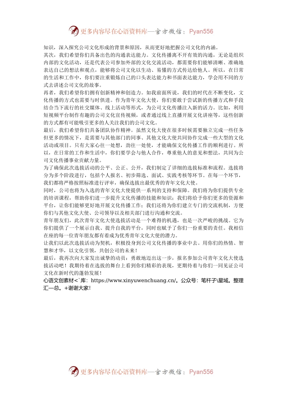 在公司青年文化大使选拔动员大会上的致辞.docx_第2页