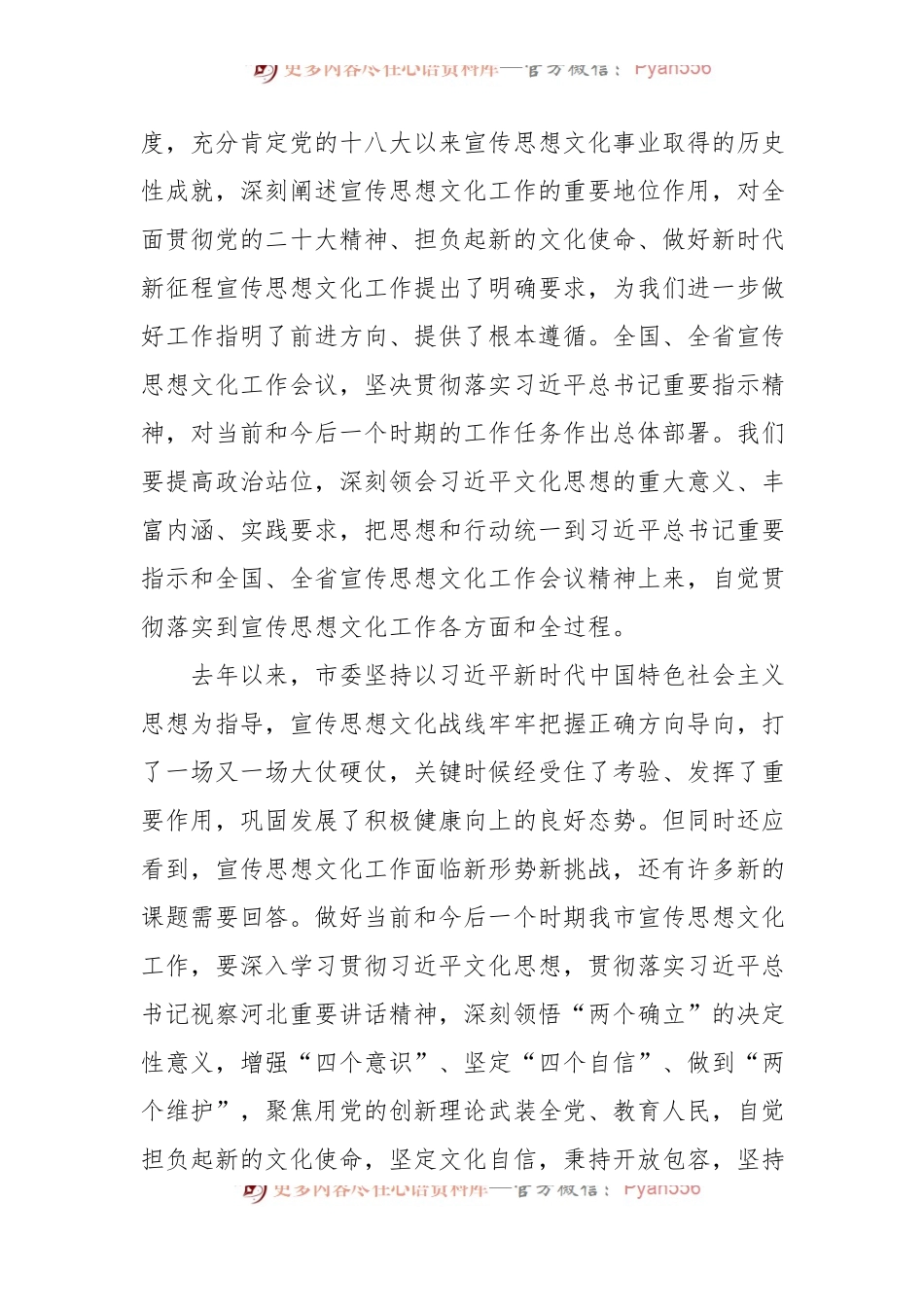 在宣传思想文化工作会议上的发言材料汇编（8篇）.docx_第2页
