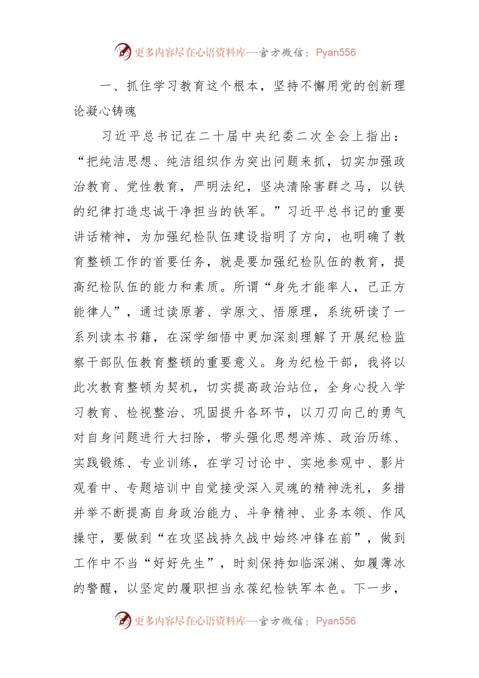 在“开展教育整顿打造纪检铁军”交流会上的发言稿.docx_第2页