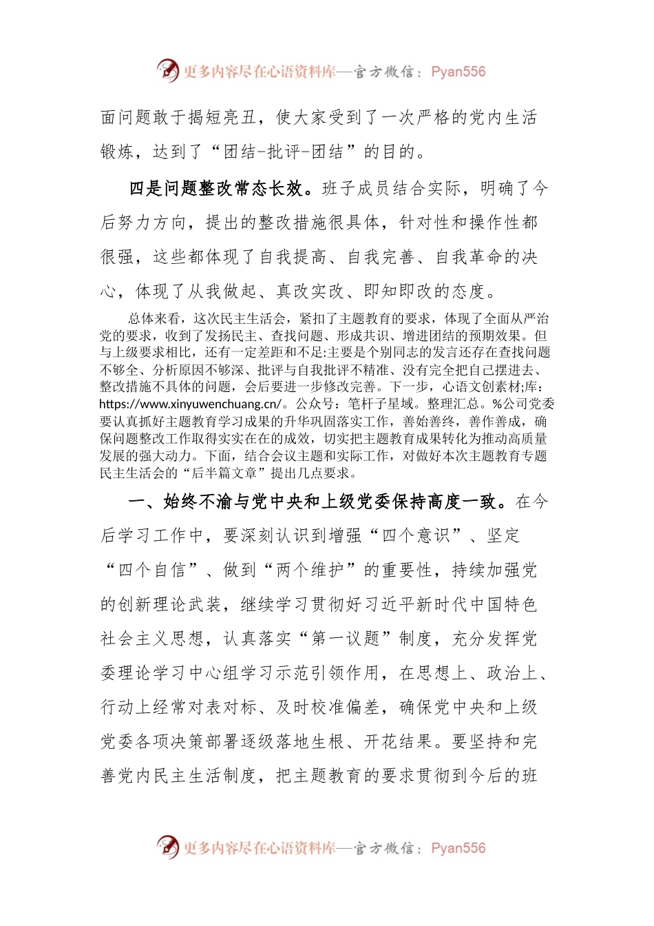 在主题教育专题民主生活会上的点评讲话.docx_第2页