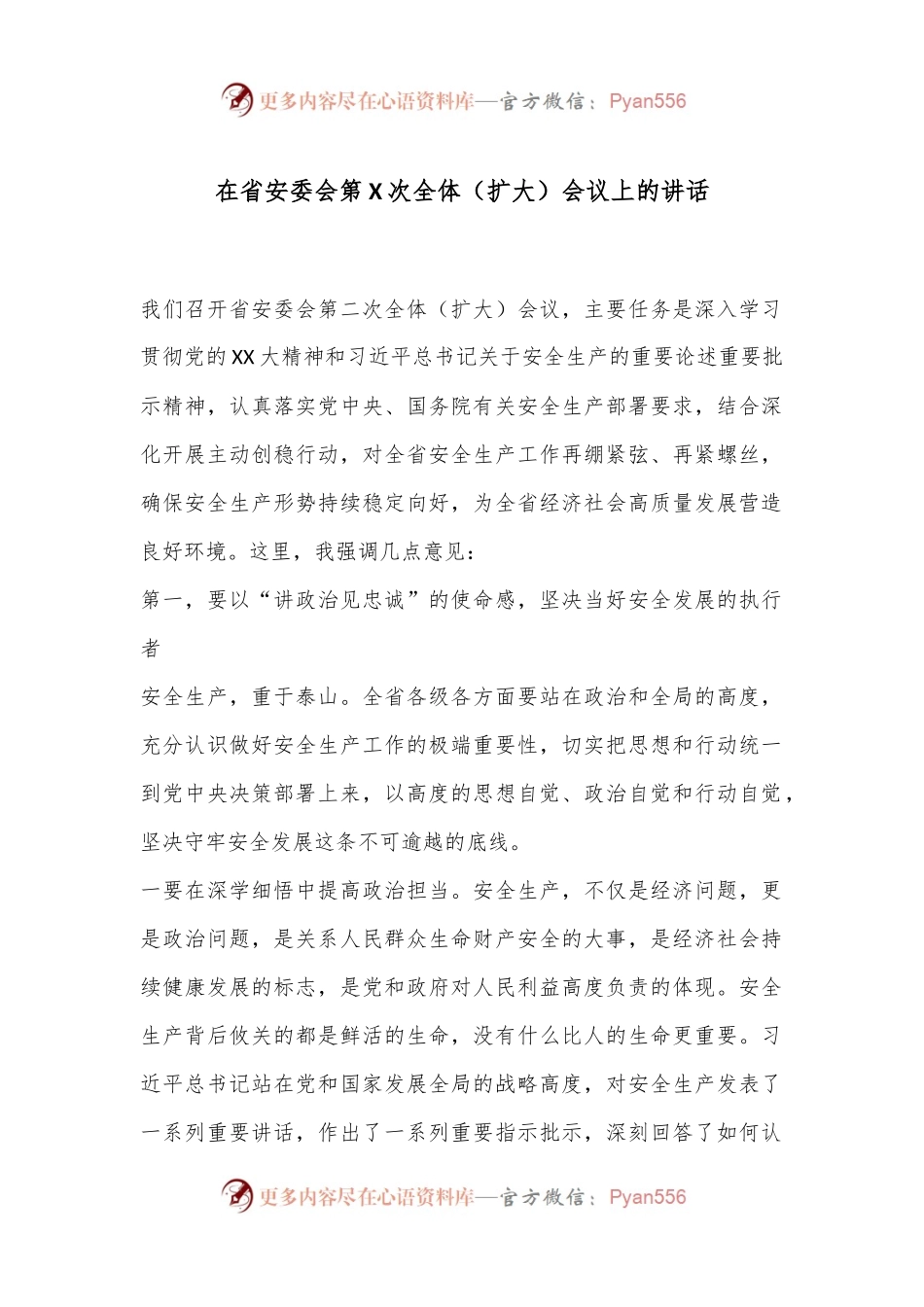 在省安委会第X次全体（扩大）会议上的讲话.docx_第1页